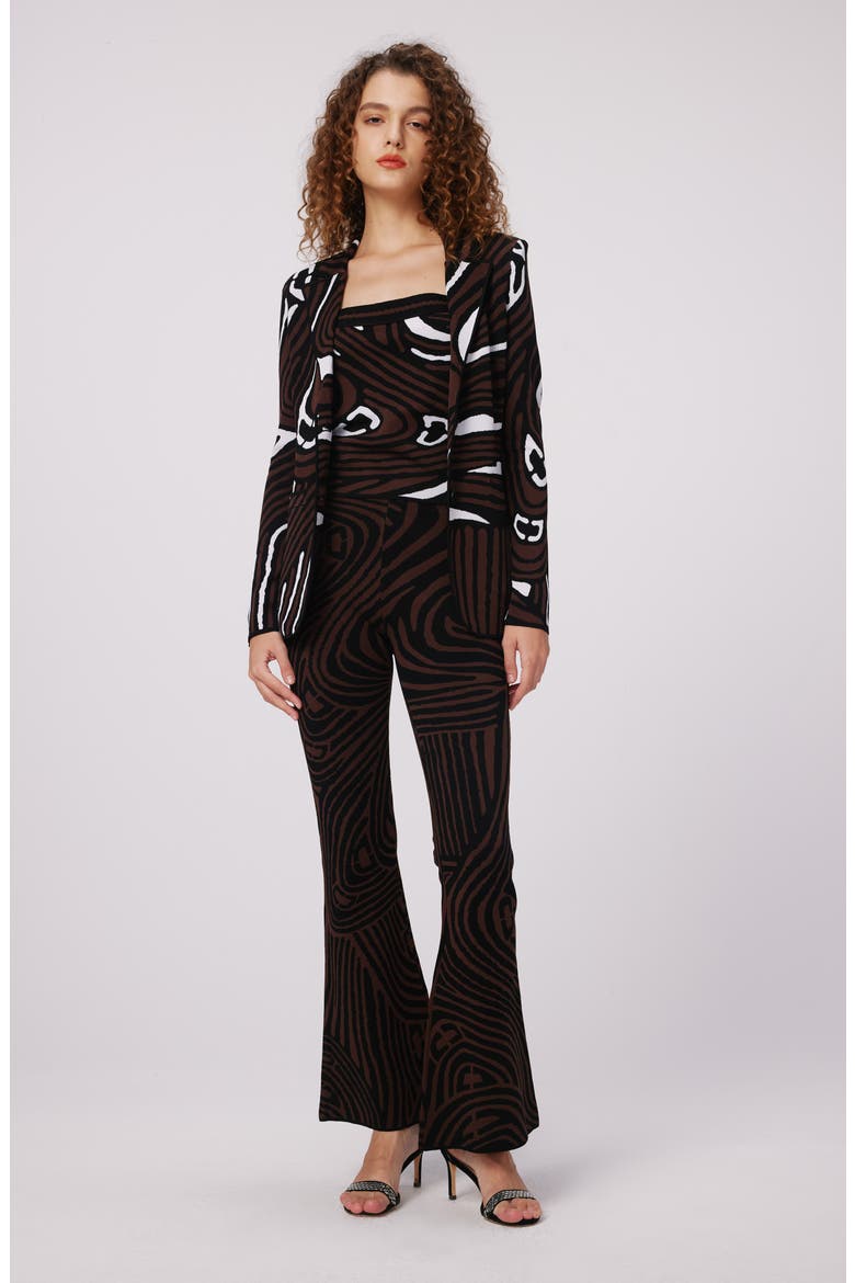 Wynn Stripe Flare Pants, Alternate, color, FLOATING CURVE BLACK