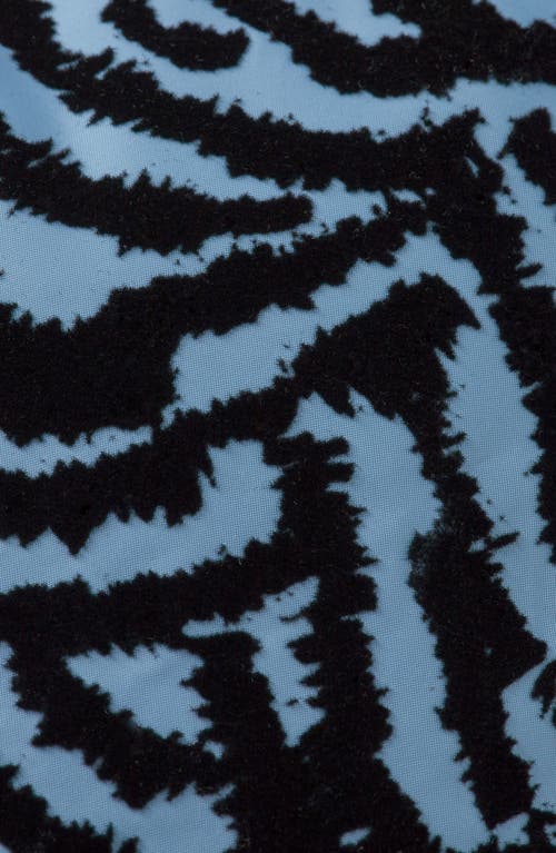 Scotch & Soda Feather Stripe Hooded Puffer Jacket In Blue