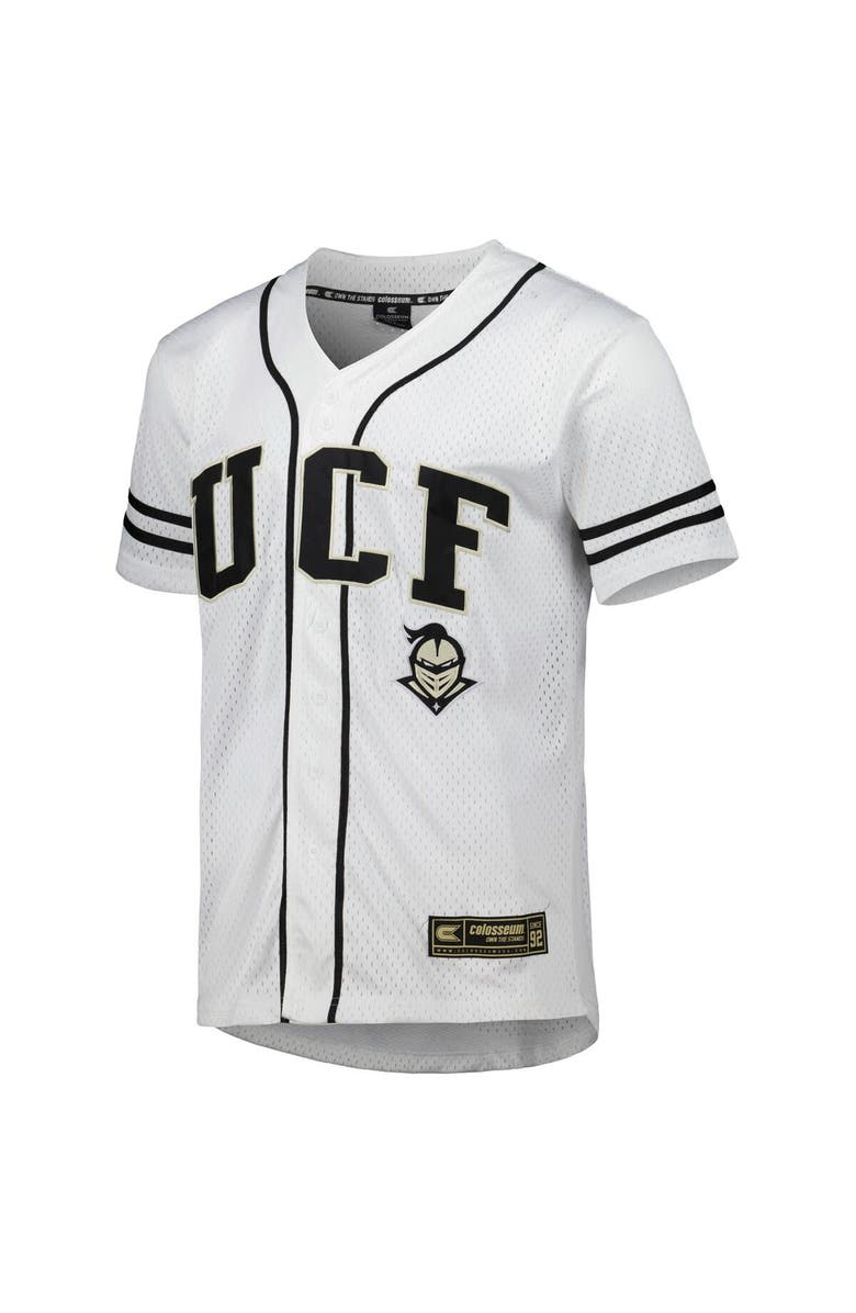 COLOSSEUM Men's Colosseum White UCF Knights Free Spirited Mesh Button-Up Baseball Jersey, Alternate, color, 