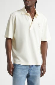 AMI PARIS Boxy Fit Cotton Piqué Polo