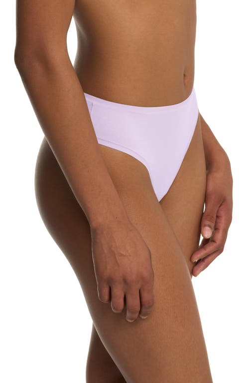 Natori Bliss Bare Cotton Thong In Purple