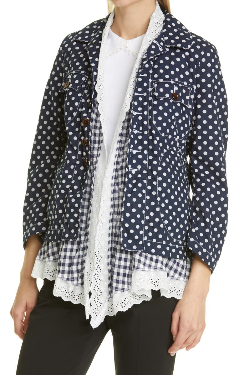 Tao Comme des Garçons Tricot Comme des Garçons Polka Dot Layered Jacket, Alternate, color,