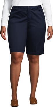 Lands' End School Uniform Young  Plain Front Blend Chino Shorts