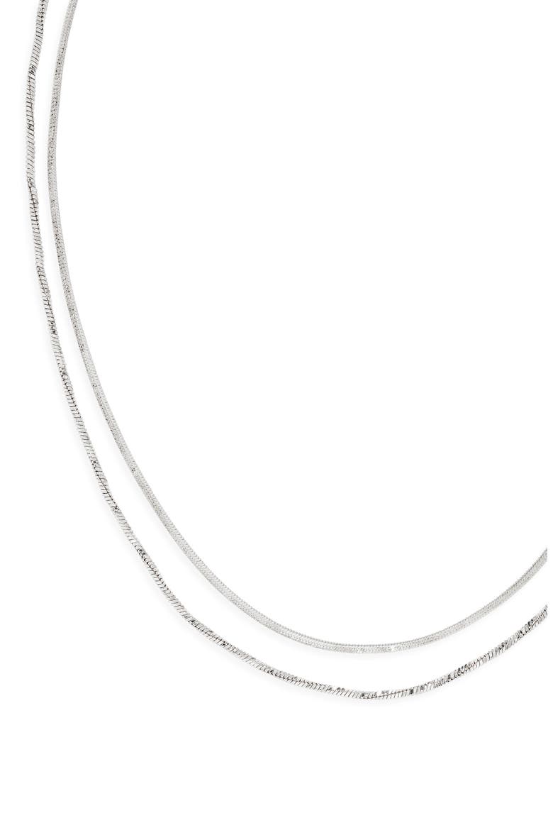 Demi-Fine Layered Chain Necklace, Alternate, color, SILVER