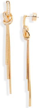 Nordstrom Cubic Zirconia Knot Tassel Drop Earrings