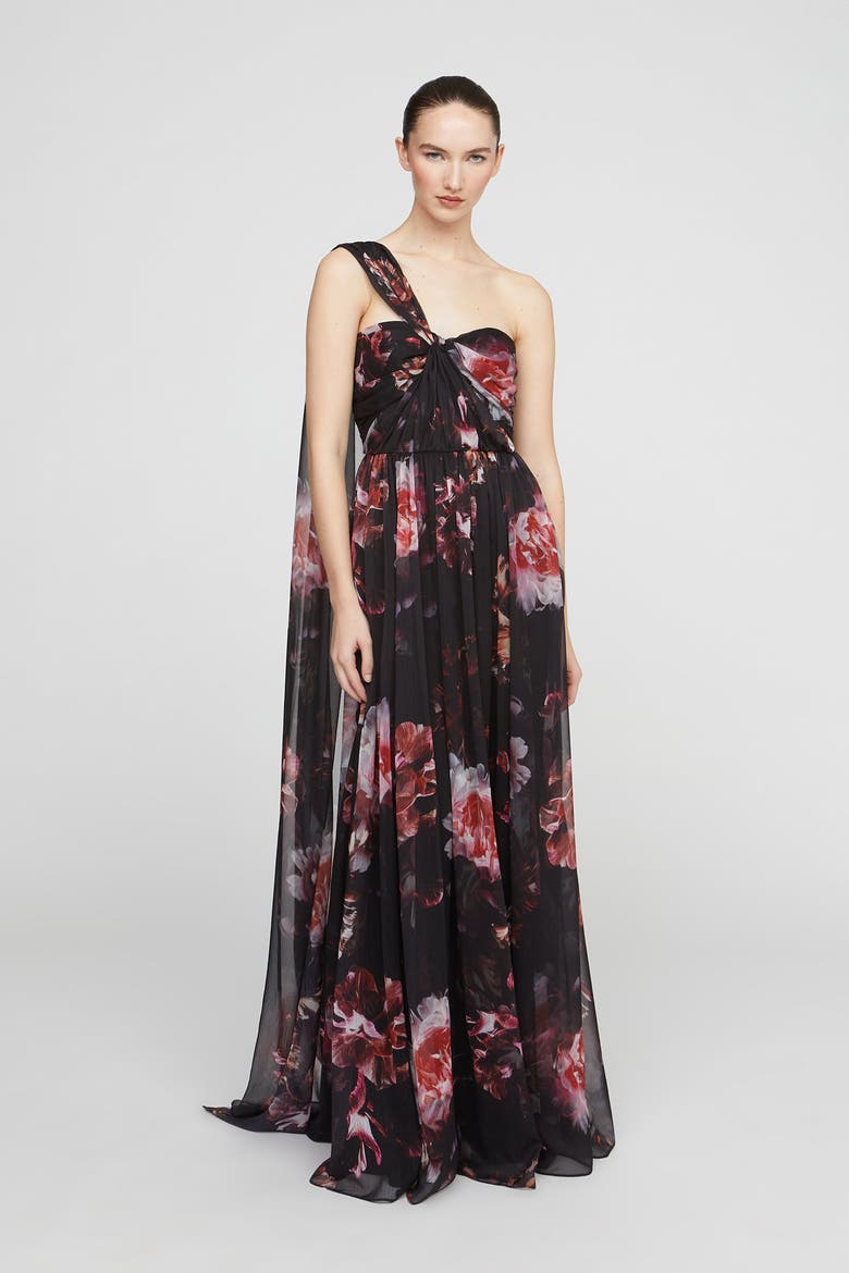 Lina Chiffon Gown, Main, color, Night Lotus