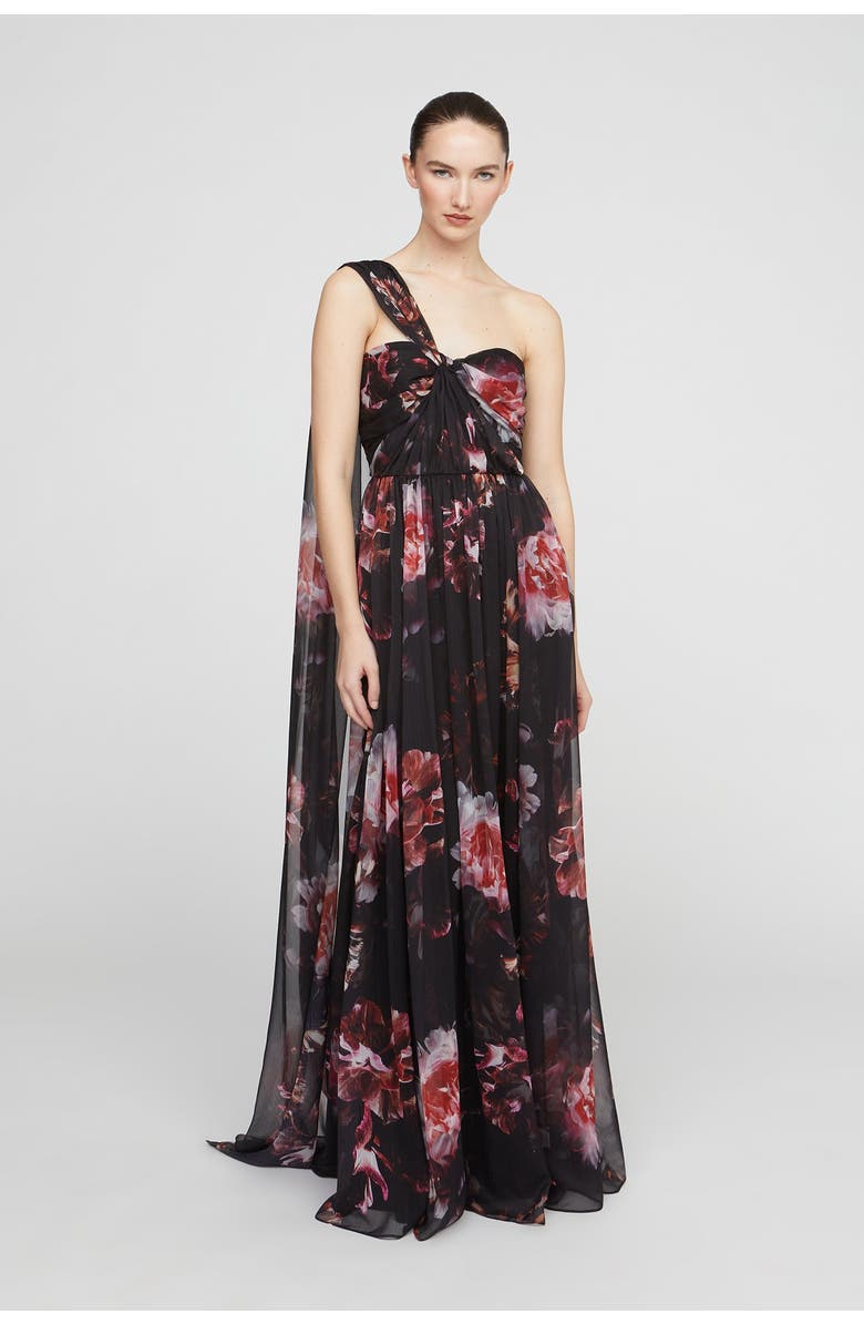 HALSTON Lina Chiffon Gown, Main, color, Night Lotus