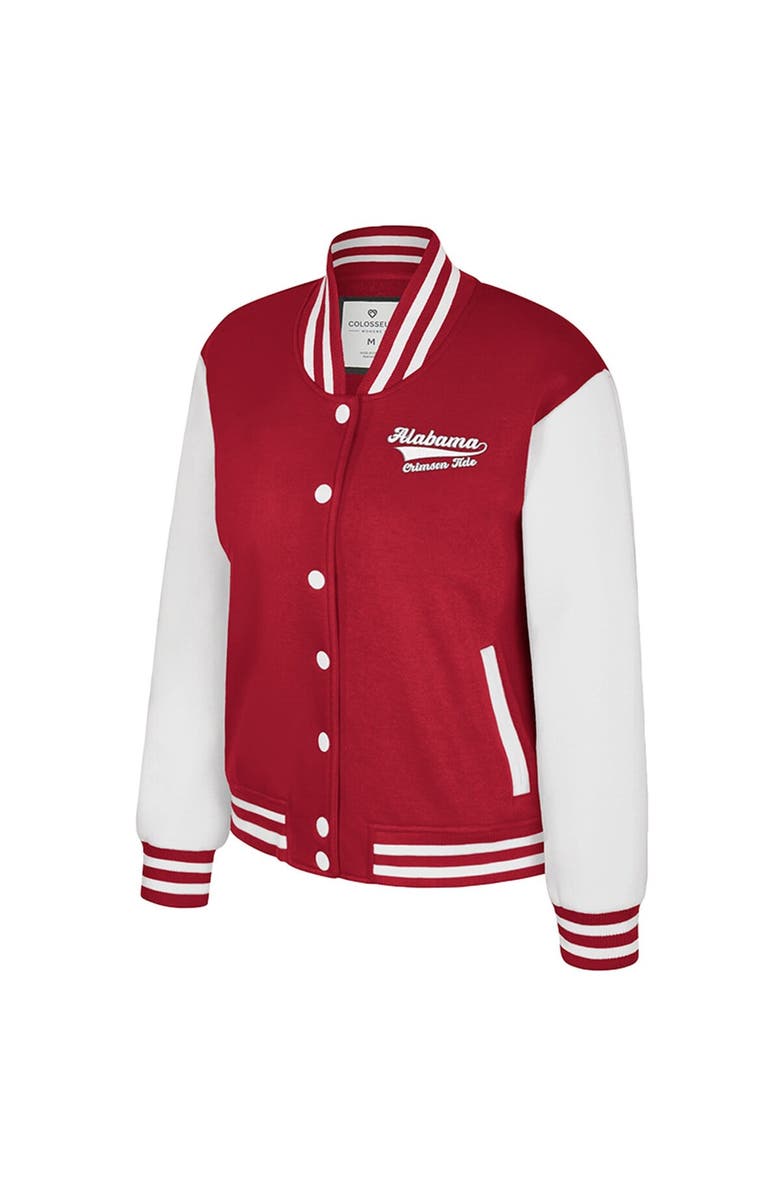 COLOSSEUM Women's Colosseum Crimson Alabama Crimson Tide French Baguette Full Snap Fleece Jacket, Alternate, color, Crimson