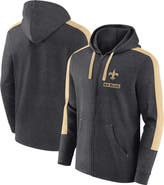 FANATICS Men's Fanatics Heather Charcoal New Orleans Saints Gains Full-Zip Hoodie