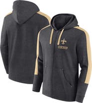 FANATICS Men's Fanatics Heather Charcoal New Orleans Saints Gains Full-Zip Hoodie