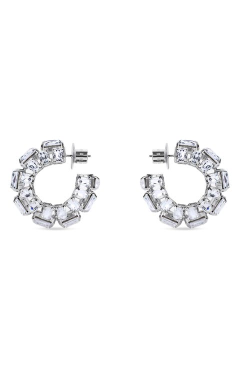Small Crystal Hoop Earrings