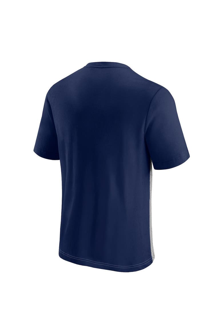 Men's Fanatics Branded Navy/Heathered Gray Tennessee Titans Colorblock T-Shirt, Alternate, color, NAVY