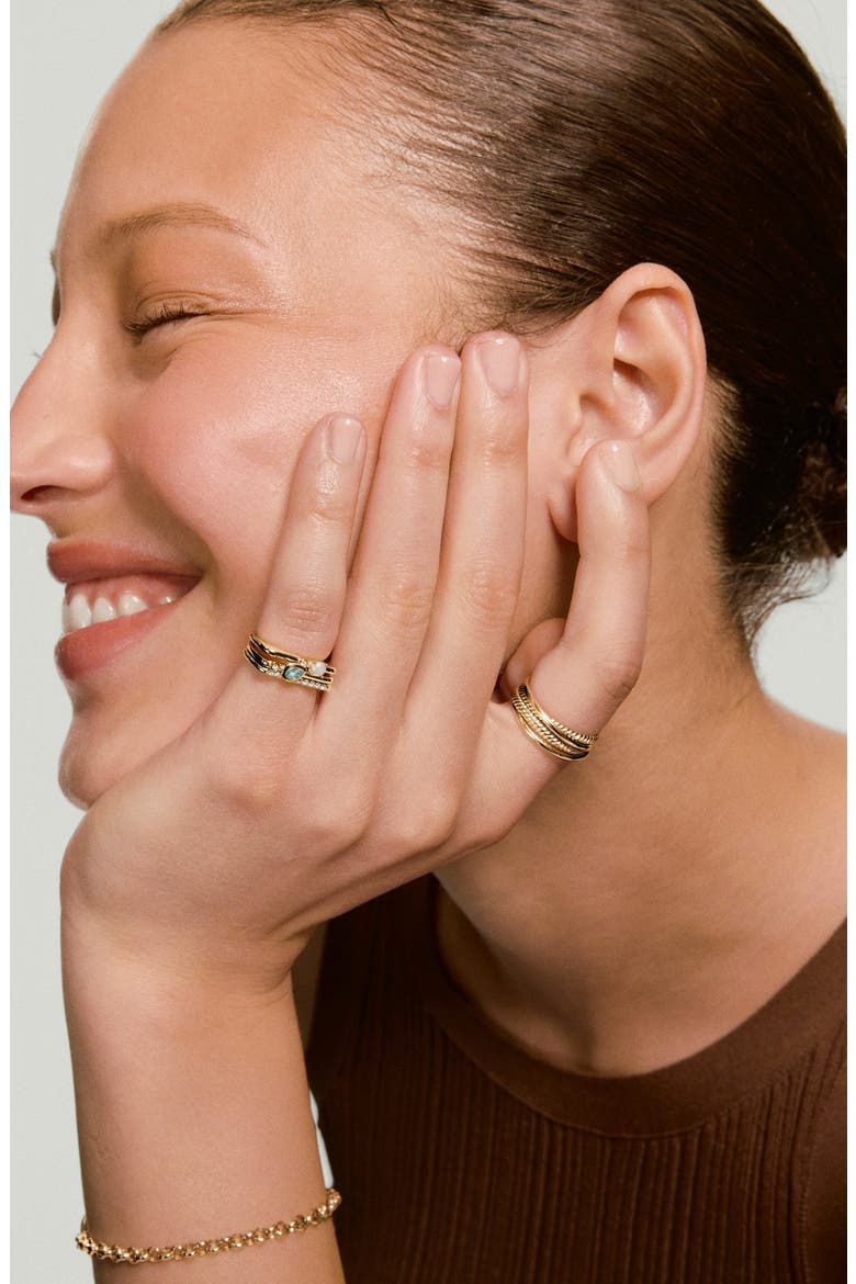 Pavé Puzzle Stacking Ring, Alternate, color, 18k Gold Vermeil