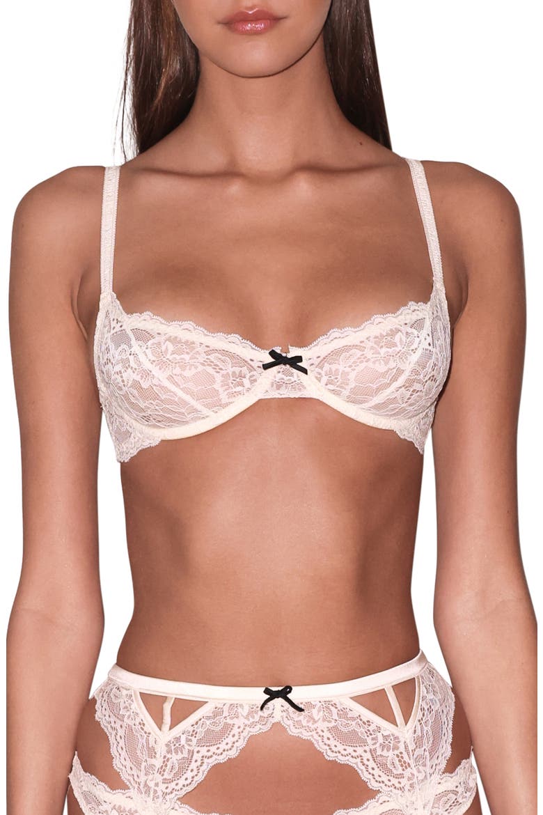 Bianca Lace Underwire Balconette Bra, Main, color, BUTTERCUP