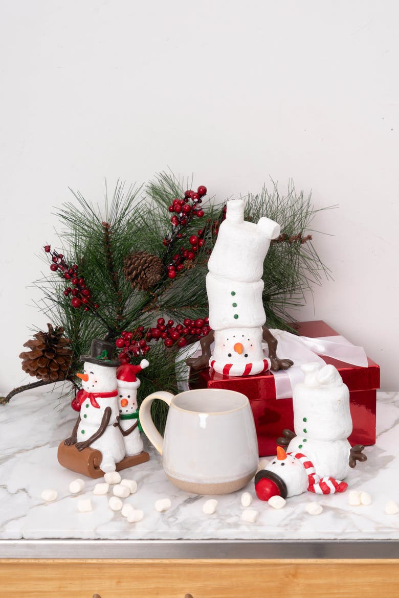 Sleigh Fun Marshmallow Man Figurine, Alternate, color, White