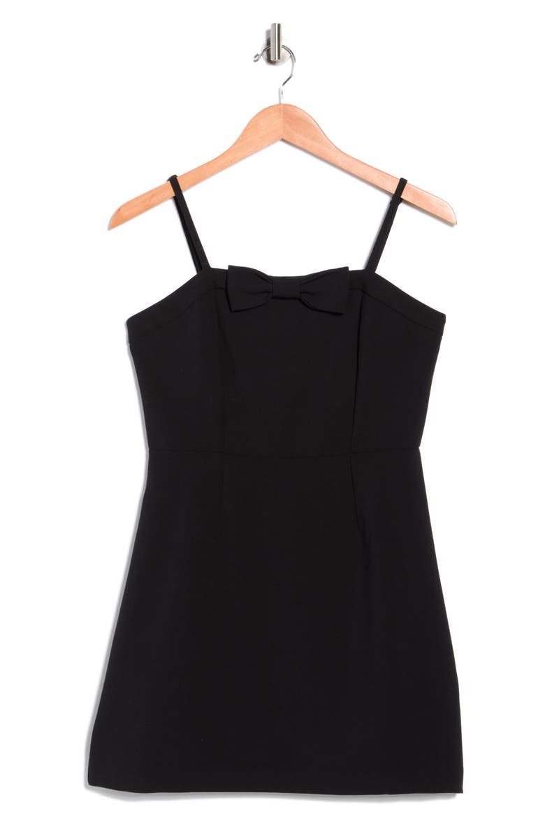 Bow Minidress, Alternate, color, BLACK