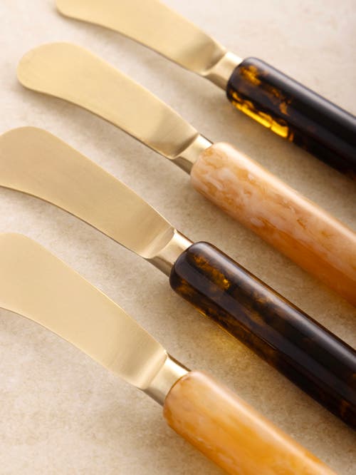 Gauri Kohli Sydney Butter Knives, Set Of 4 In Brown