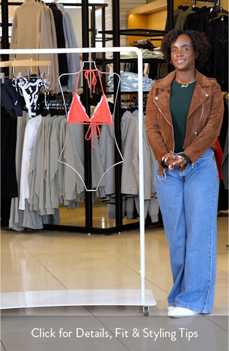 Winona Rib Lace Trim Bikini Top, sales video thumbnail