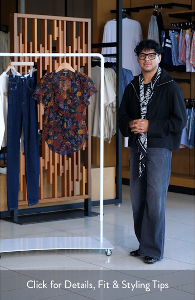 Floral Ruffle Accent Top, sales video thumbnail