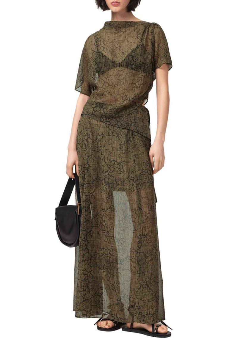 Sali Sheer Woven Shirt, Alternate, color, SIRIUS GOLD BLACK