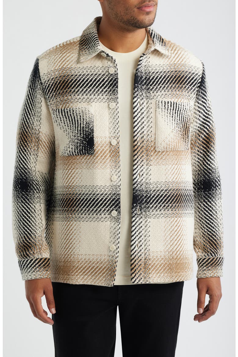 Whiting Sun Check Overshirt, Main, color, ECRU / NATURAL
