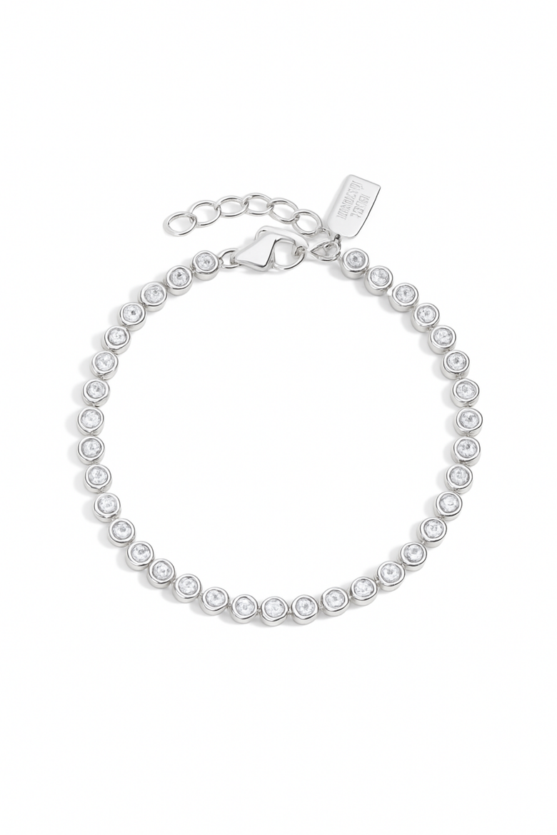 Jewel Bezel Tennis Bracelet - Silver, Main, color, Silver