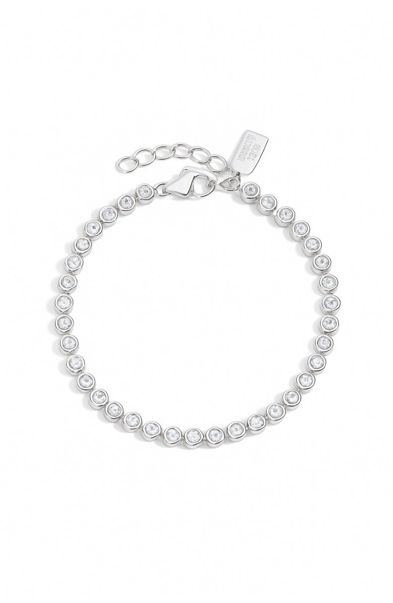 Electric Picks Jewel Bezel Tennis Bracelet - Silver, Main, color, Silver