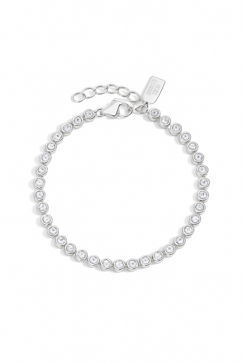 Jewel Bezel Tennis Bracelet - Silver