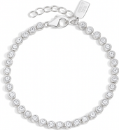 Electric Picks Jewel Bezel Tennis Bracelet - Silver