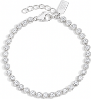 Electric Picks Jewel Bezel Tennis Bracelet - Silver