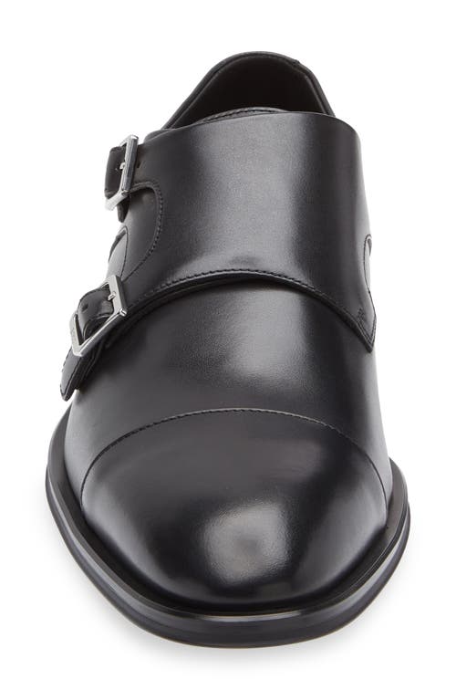 Hugo Boss Boss Derrek Double Monk Strap Cap Toe Shoe In Black