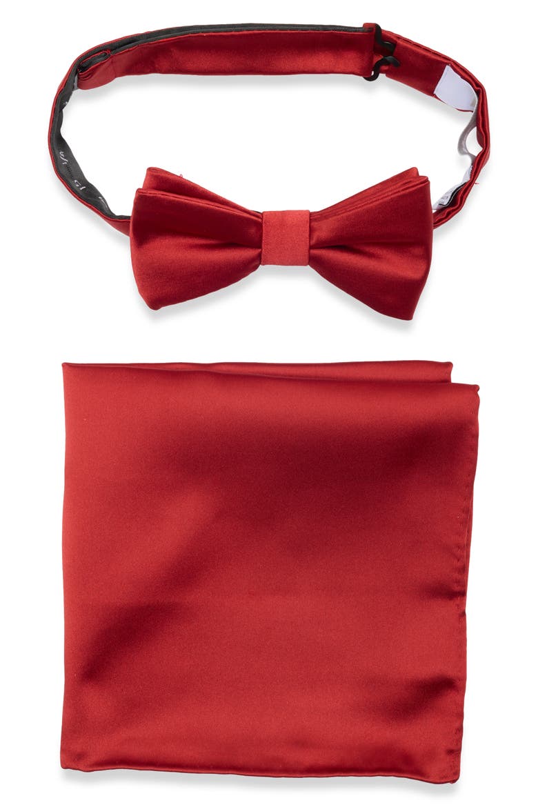 2-Piece Satin Bow Tie Set, Main, color, RED