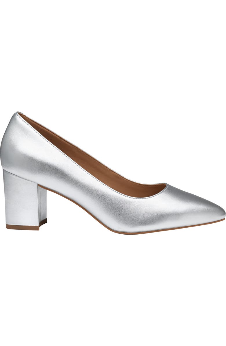Johnston & Murphy Vicki Block Heel Pump, Alternate, color, Silver Metallic Sheepskin