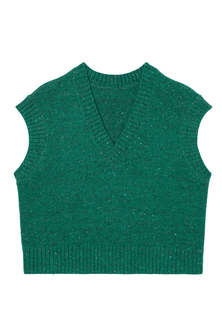 Eloise Confetti Wool Vest, Alternate, color, Verdant
