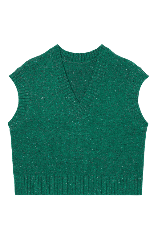 M.m.lafleur Eloise Confetti Wool Vest In Green