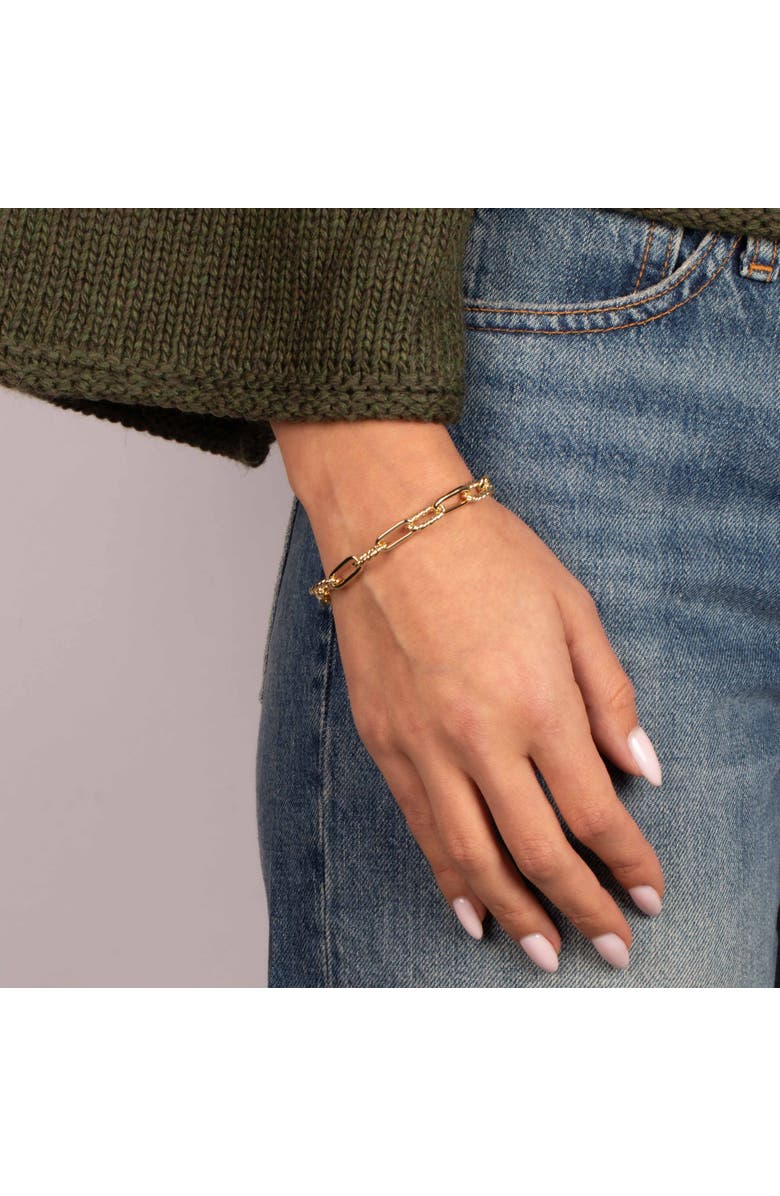 BY ADINA EDEN Textured Chain Link Bracelet, Alternate, color, Gold