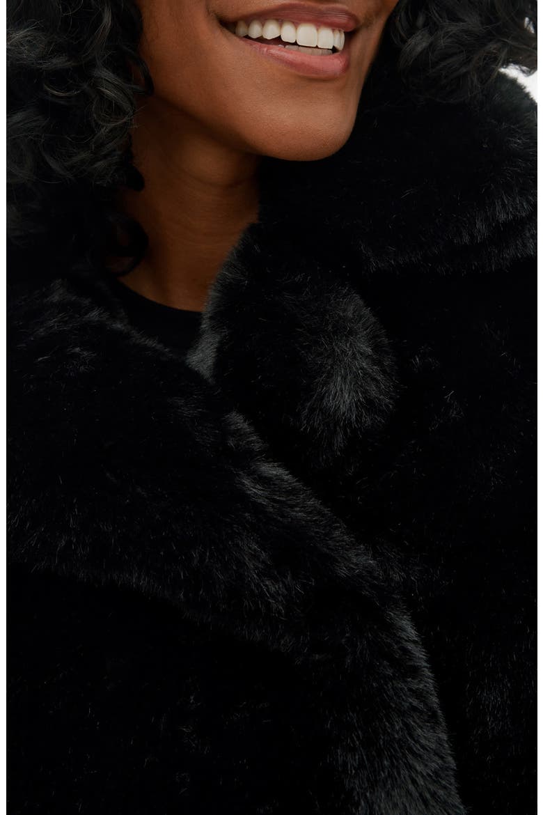 Push Faux Fur Coat, Alternate, color, BLACK