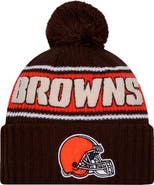 New Era Men's New Era Brown Cleveland Browns 2024 Sideline Cuffed Knit Hat with Pom