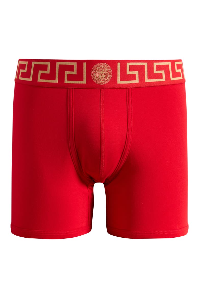 Greek Key Jersey Boxer Briefs, Main, color, RED GOLD