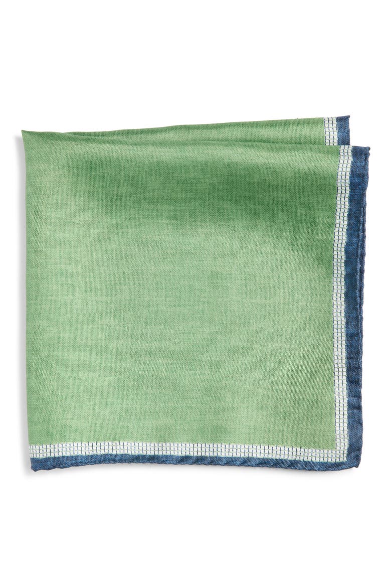 Silk Pocket Square, Main, color, GREEN