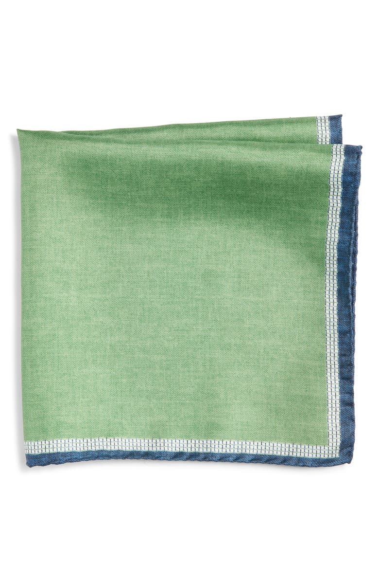 Nordstrom Silk Pocket Square, Main, color, Green