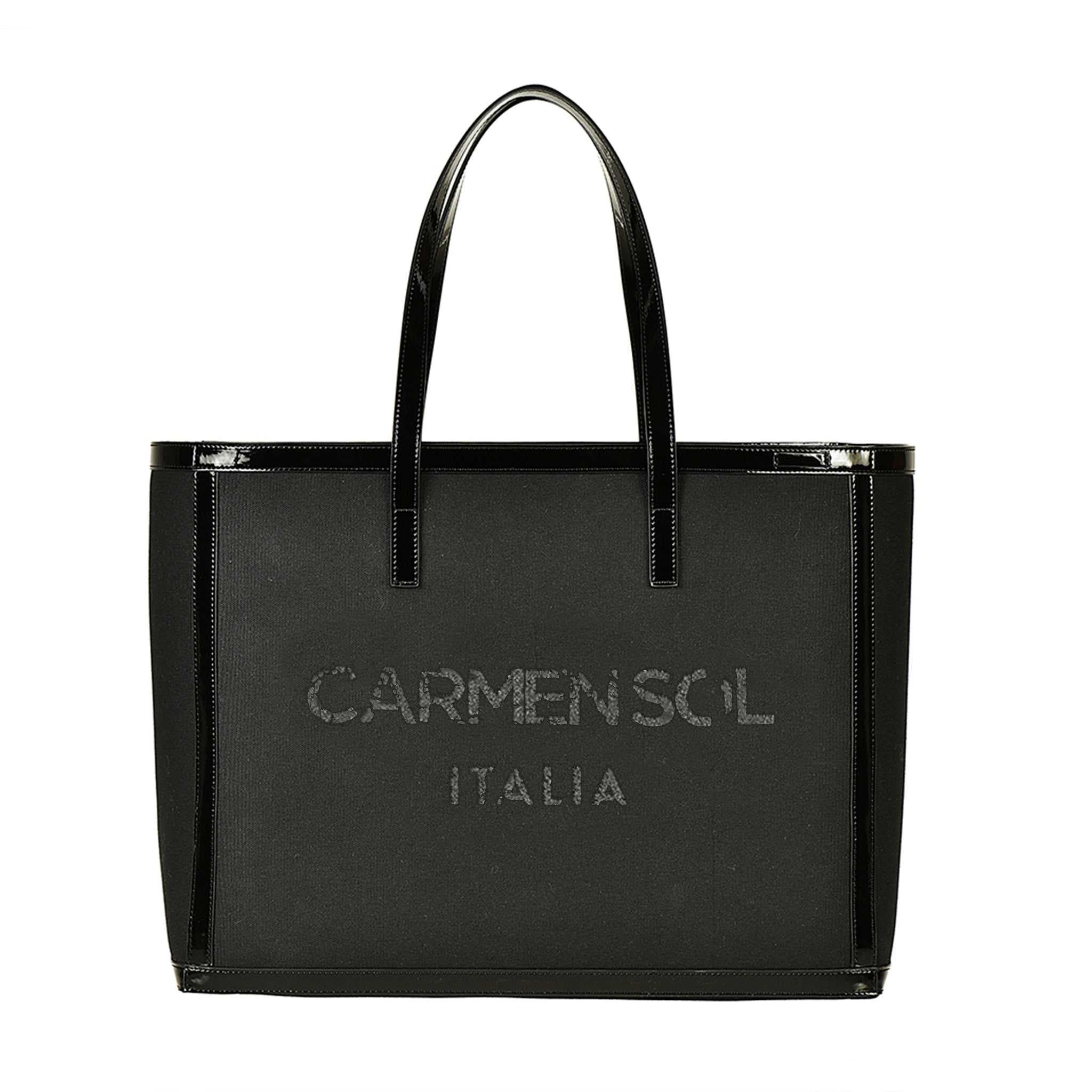 CARMEN SOL Roma Black Tote Bag, Main, color, Black