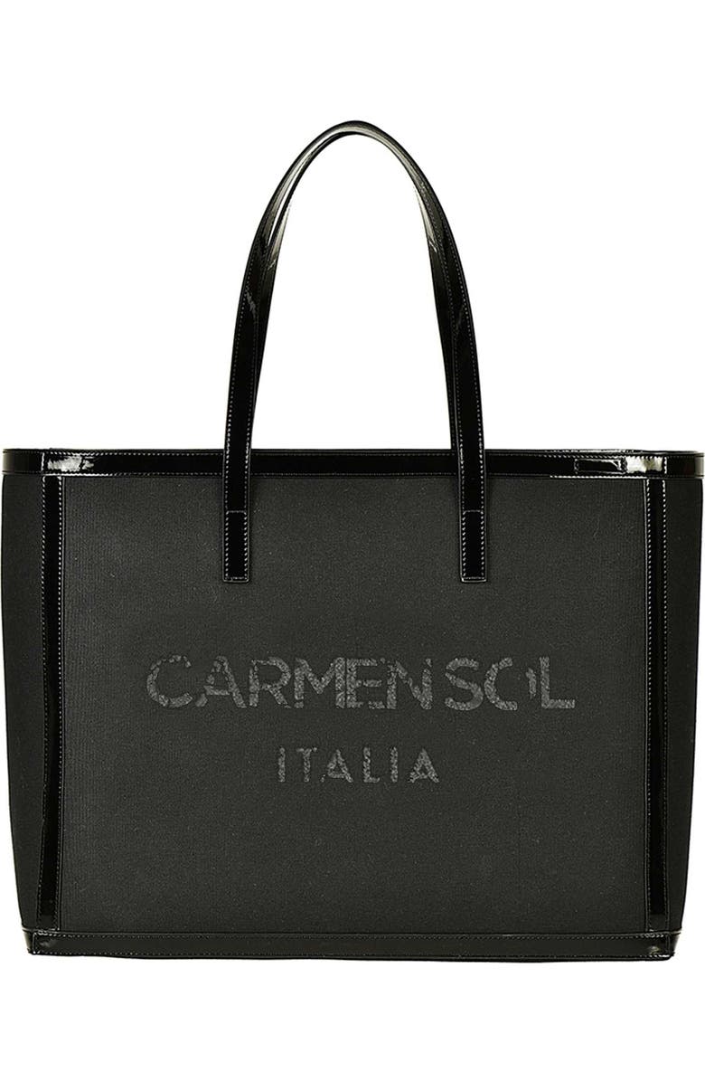 CARMEN SOL Roma Black Tote Bag, Main, color, Black