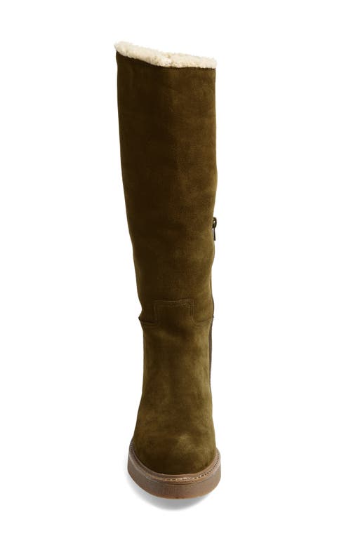 Jeffrey Campbell Zabini Faux Shearling Lined Knee High Boot In Brown