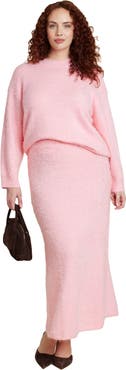 ELOQUII Fuzzy Maxi Sweater Skirt
