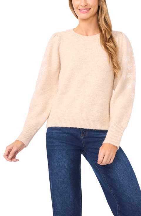 Floral Embroidered Crewneck Sweater