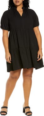 CeCe Tiered Ruffle Neck Dress