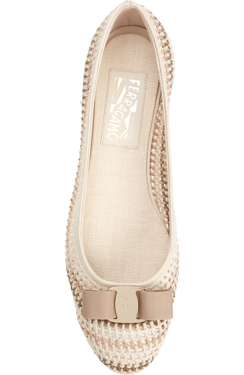FERRAGAMO Varina Bow Crochet Flat, Alternate, color,