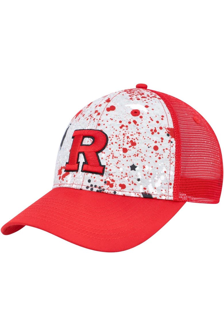 Men's Colosseum Gray/Scarlet Rutgers Scarlet Knights Love Fern Trucker Snapback Hat, Main, color, Gray