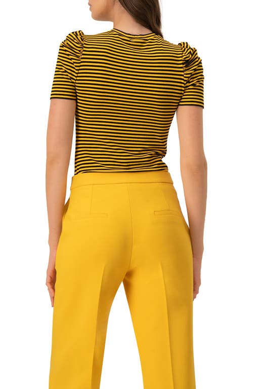 Ivonne Striped Straight Blouse In Yellow